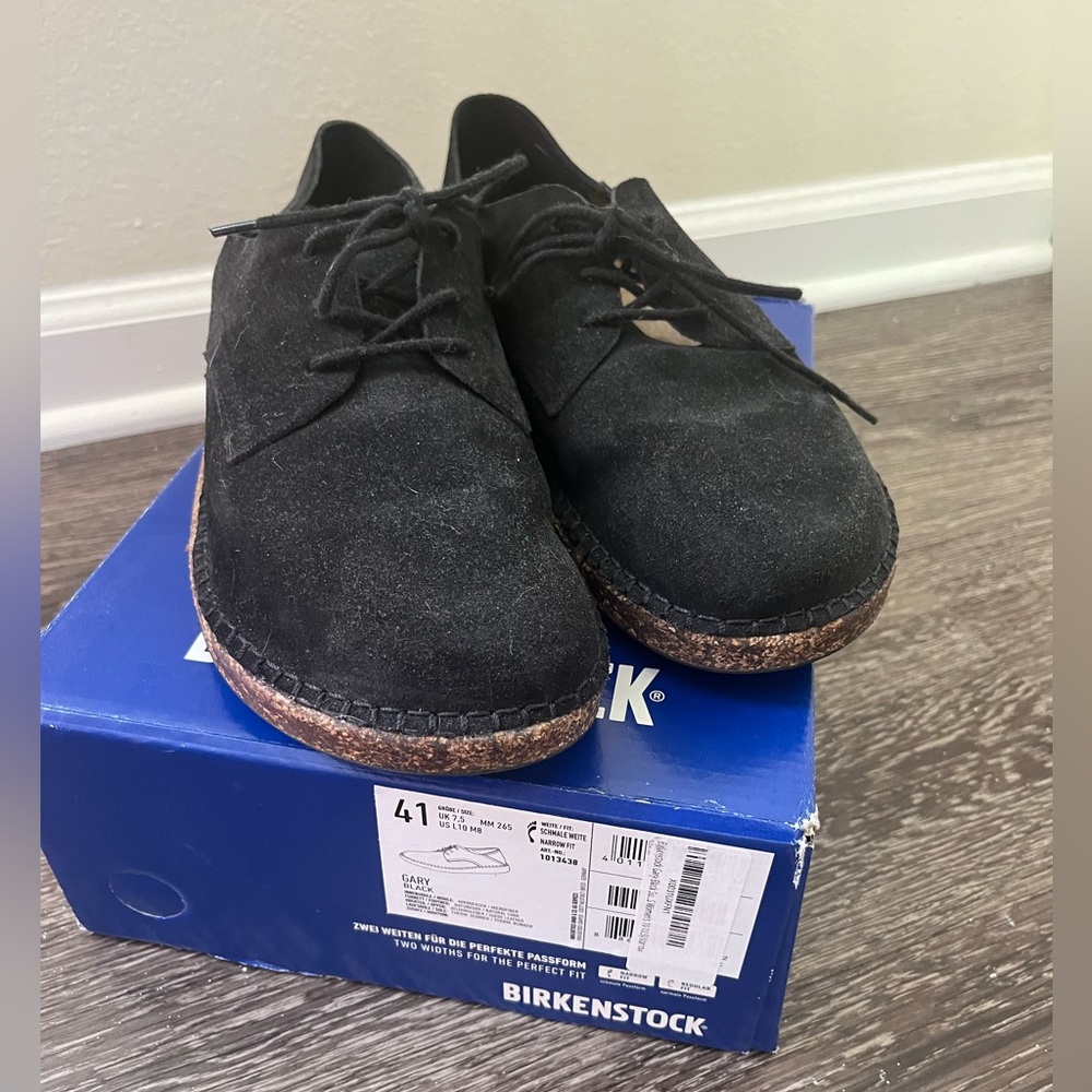Birkenstock Gary black suede shoes eu41 w10-10.5